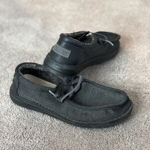 Hey Dude Black Slip-On Loafers with Elastic Goring